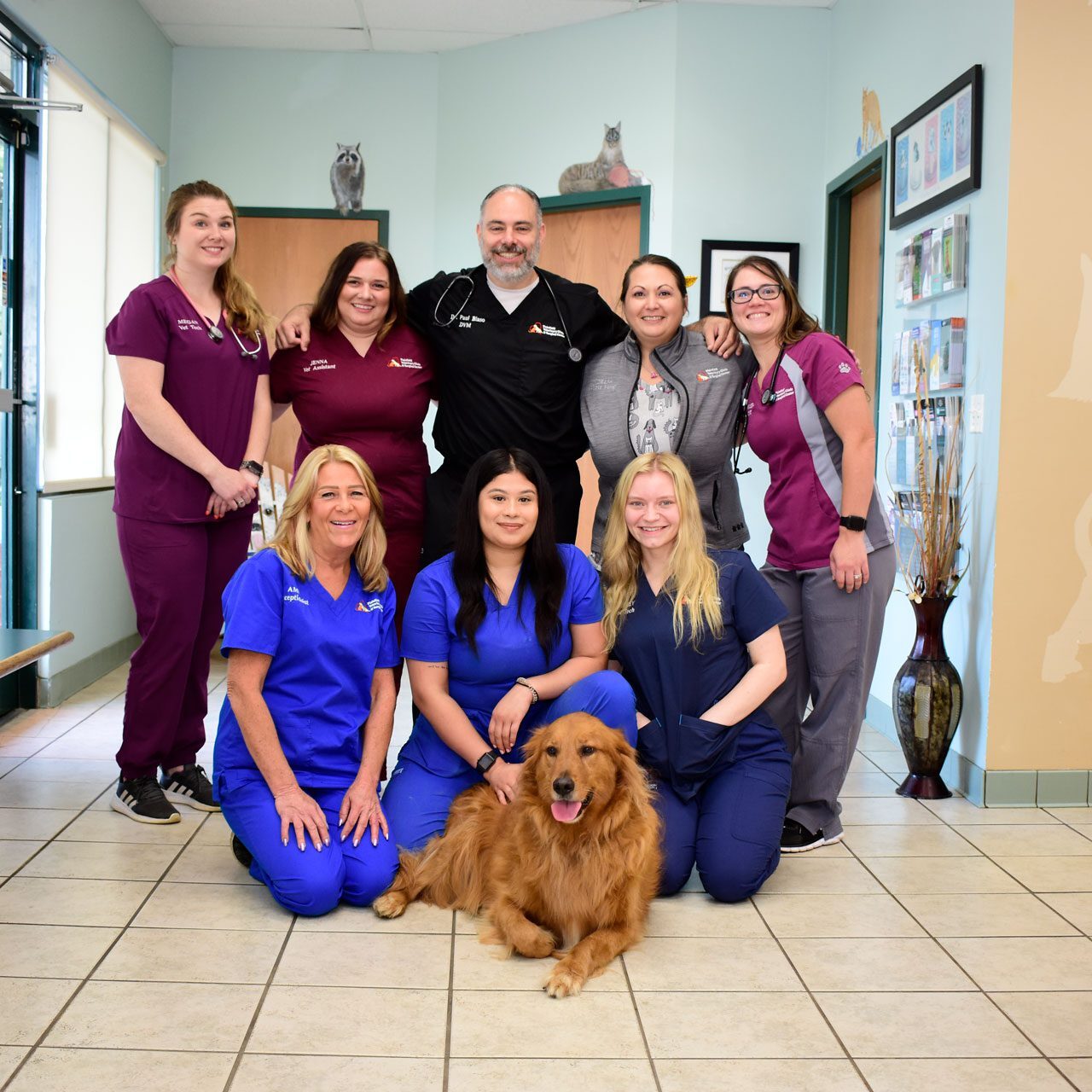 smiling veterinary team